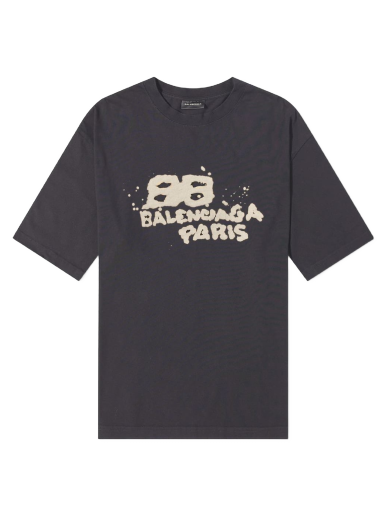 T-shirt Balenciaga Dirty Paris Logo Tee Sort | 612966-TNVN4-1059