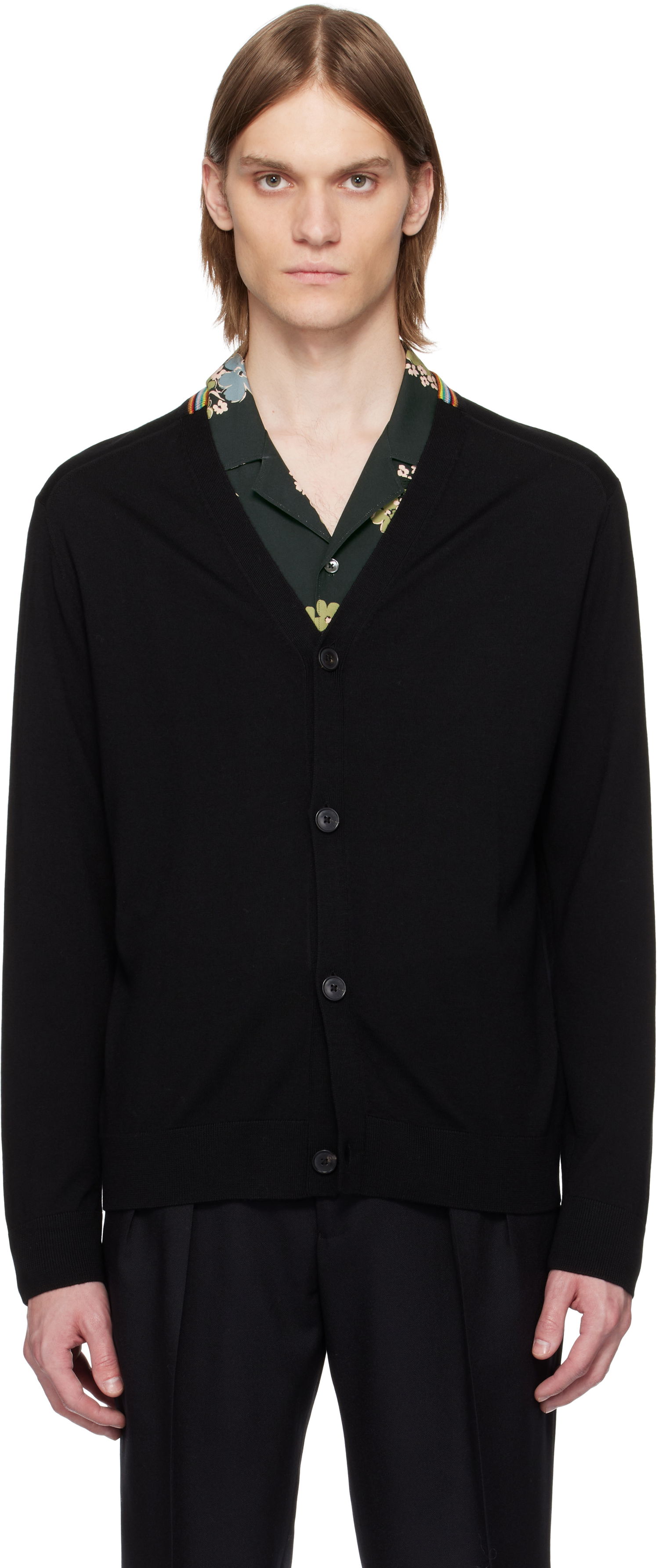 Sweater Paul Smith Paul Smith Washable Wool Signature Stripe Cardigan Sort | M1R-250Z-P02094-79, 0
