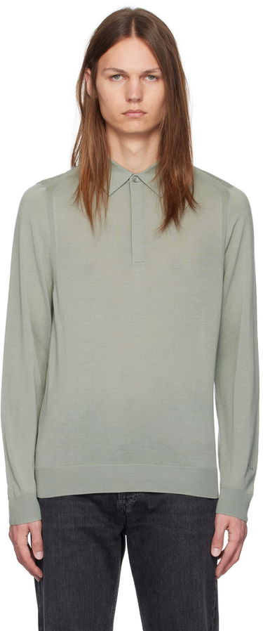Polo skjorte Paul Smith Paul Smith Merino Long Sleeve Polo Grøn | M1R-570X-M02093-36, 0