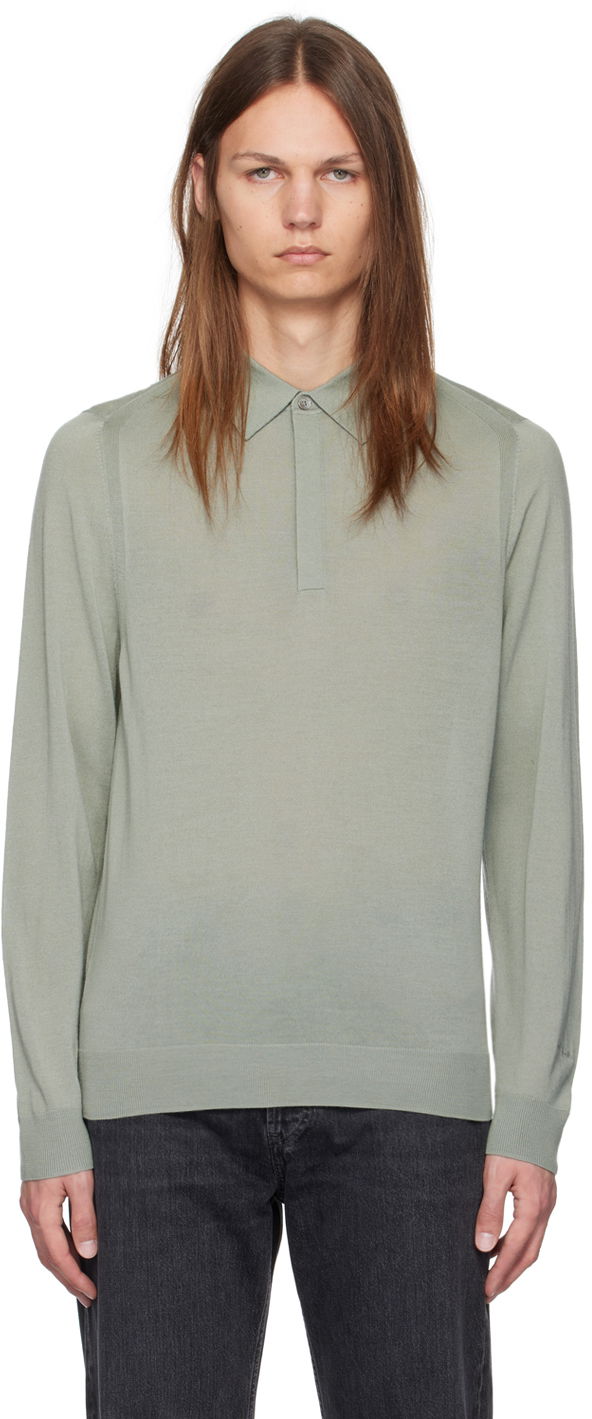 Polo skjorte Paul Smith Paul Smith Merino Long Sleeve Polo Grøn | M1R-570X-M02093-36