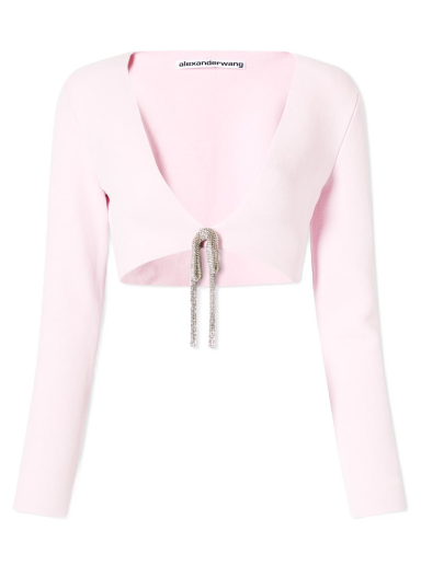 Sweater Alexander Wang V-Neck Crop Cardigan Lyserød | 1KC1233033-950