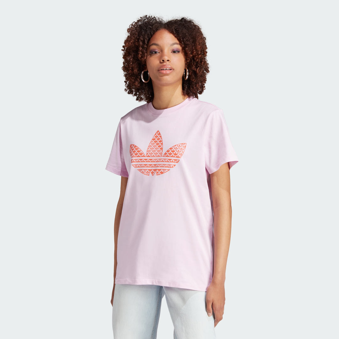 T-shirt adidas Performance Trefoil Monogram Infill Beige | IJ7068, 0
