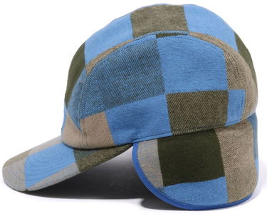 Kasket BAPE BAPE Block Check Earflap Cap Blå | 001CPI801001M, 2