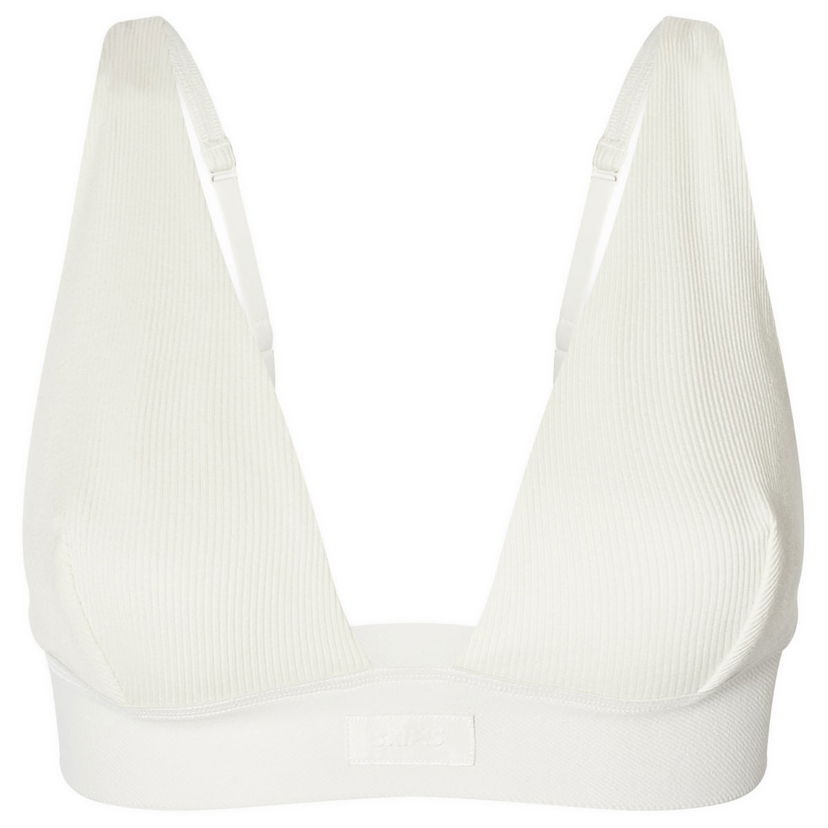 Bh SKIMS Rib Plunge Bralette Hvid | BR-PLG-0037-BN