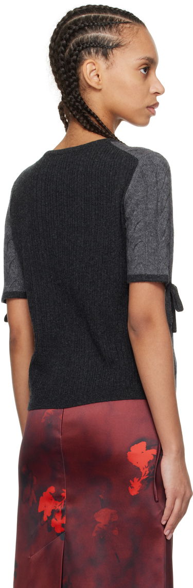 Sweater GANNI Ganni Cashmere Blend Tie Sleeve Sweater Grå | K2422, 2