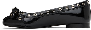 Kjole GANNI GANNI Eyelet Bow Ballerina Flats Sort | S2755, 2