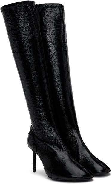 Sneakers og sko Courrèges Oblique Vinyl Tall Boots Sort | 424SBT043VY0009, 3