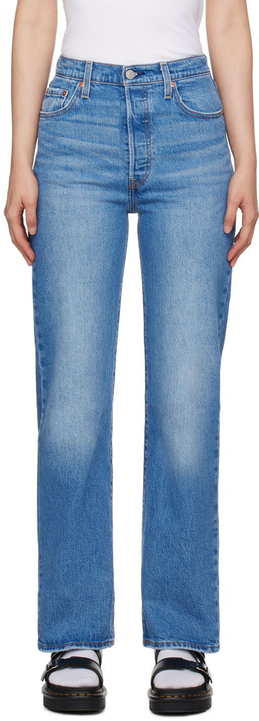 Bukser og jeans Levi's Blue Ribcage Full Length Jeans Blå | 79078-0008