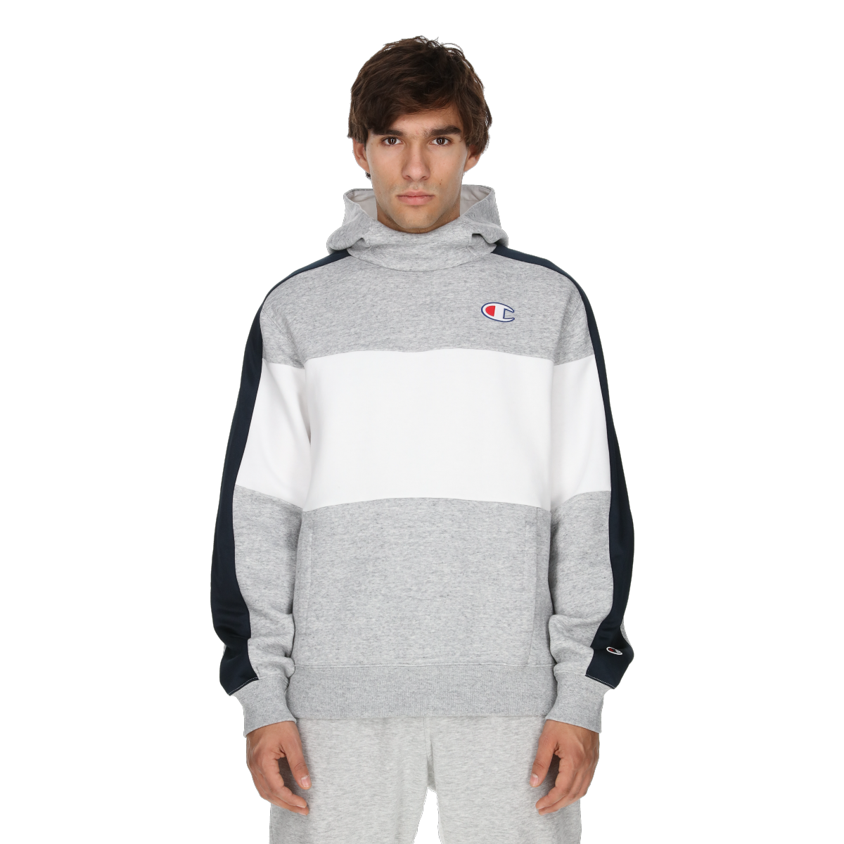 Sweatshirt Champion Color-Block Funnel Neck Hoodie Flerfarvet | 220317-EM021, 0