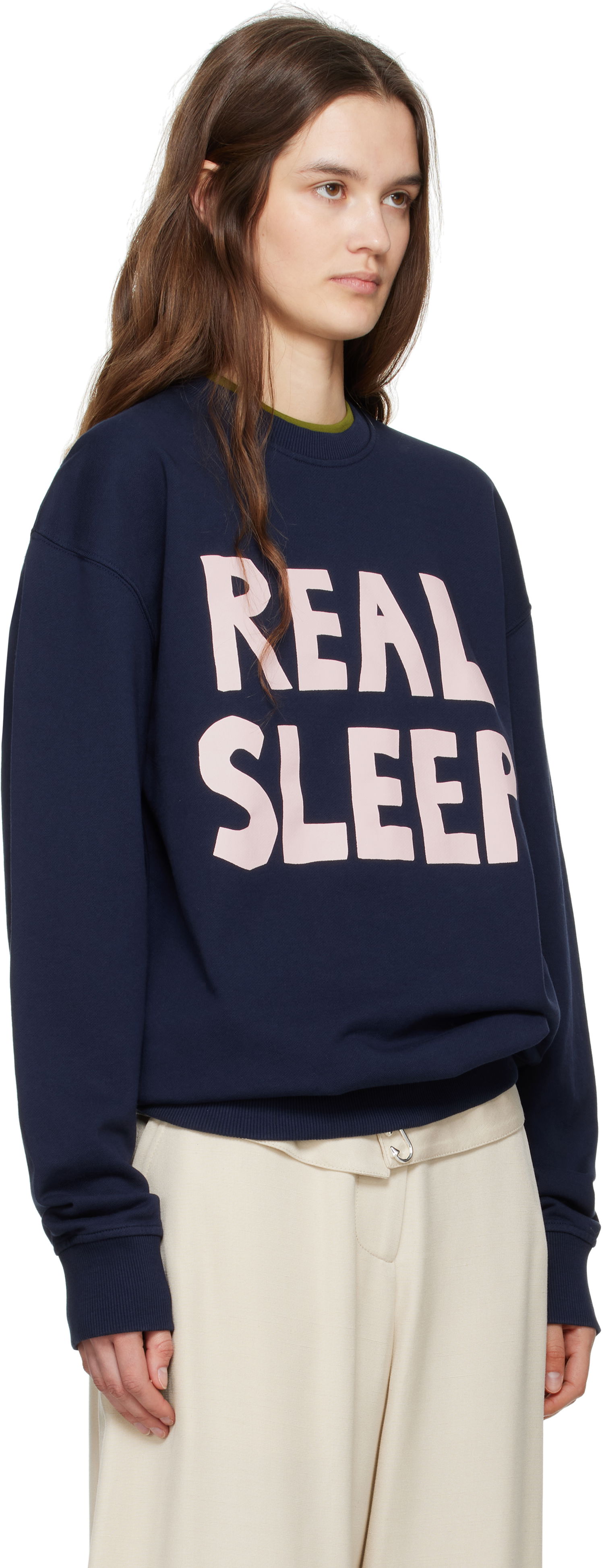 Sweatshirt JW Anderson JW Anderson 'Real Sleep' Sweatshirt Mørkeblå | JW0230-PG1632, 1