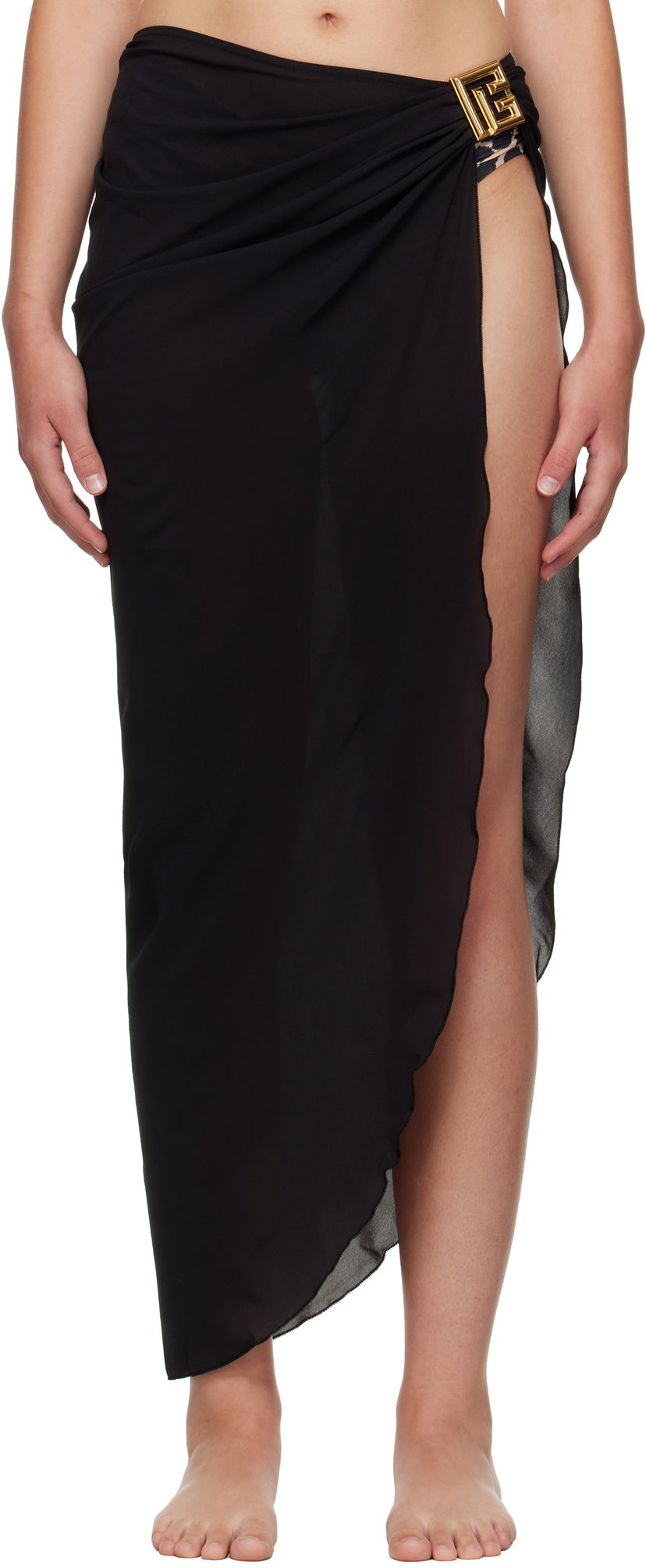 Badetøj Balmain Balmain Long Cover-up Skirt Sort | BKG462220