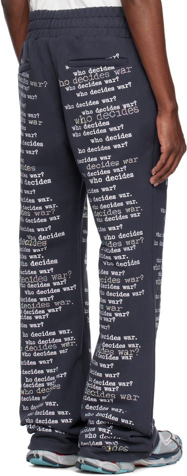 Joggingbukser Who Decides War 'WDW' Scripture Sweatpants Mørkeblå | 1121150010SS25, 2