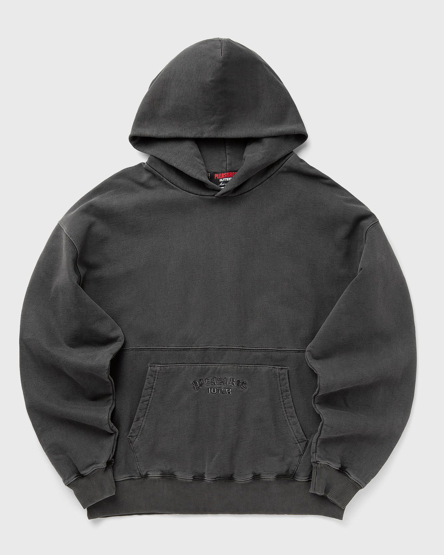 Sweatshirt Pleasures Iuter Marco Hoodie Sort | P24IU006-CHARCOAL, 0