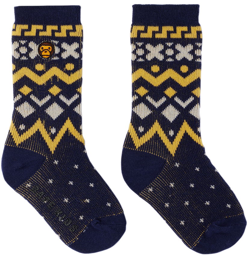 Sokker BAPE Baby Milo Nordic Socks Blå | 002SOI803004K