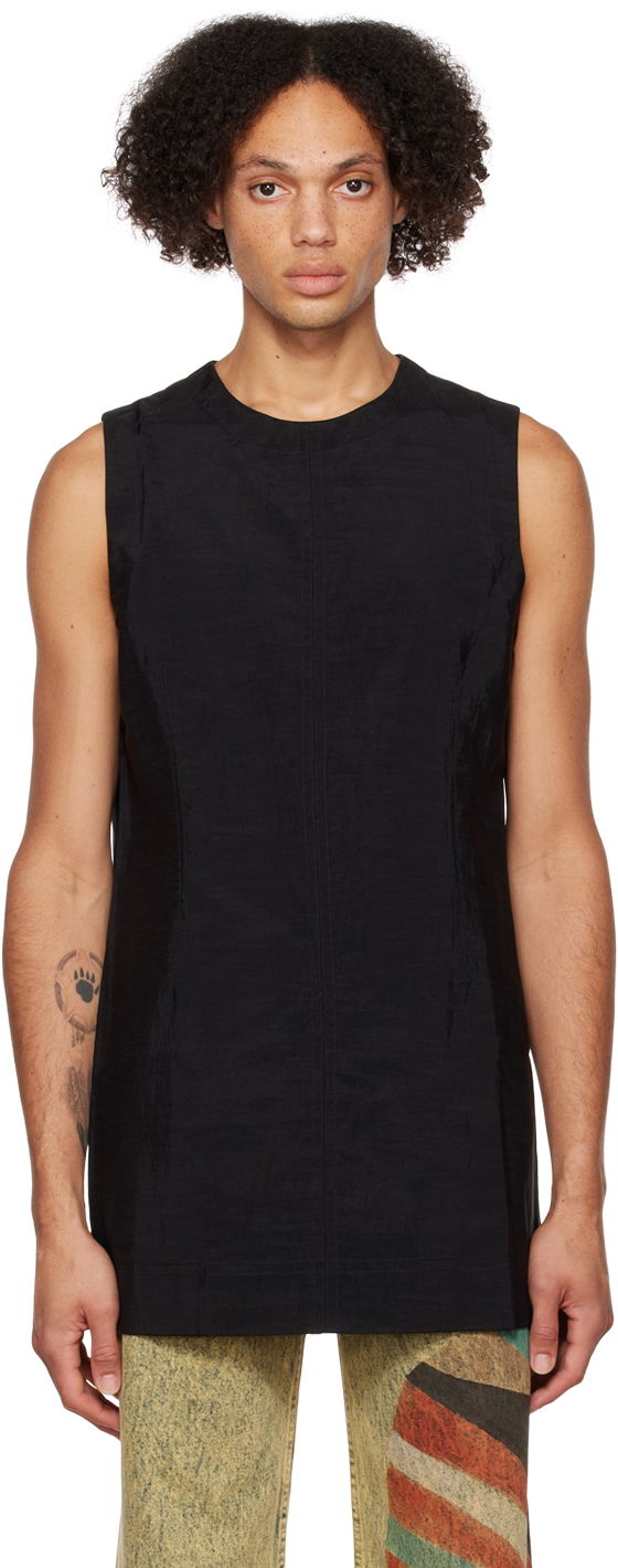 Tanktop Eckhaus Latta Sleeveless Crewneck Tank Top Sort | 5005-EL-AW22-SB SPORT BLACK