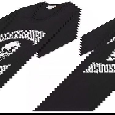 T-shirt Alexander McQueen Varsity Skull Logo T-Shirt Sort | 759442QTAAW-0520, 0