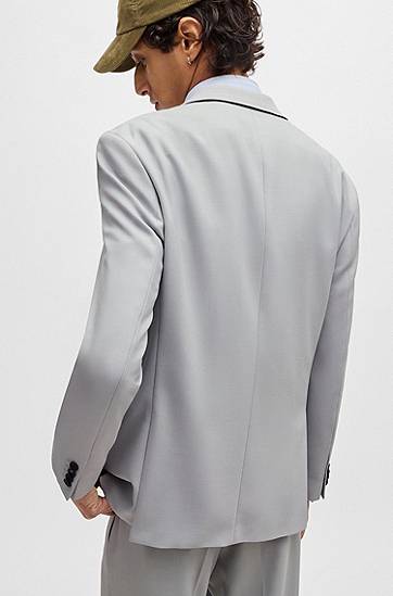 Jakke BOSS Men's Stretch Twill Jacket with Full Lining Grå | 50538431, 1