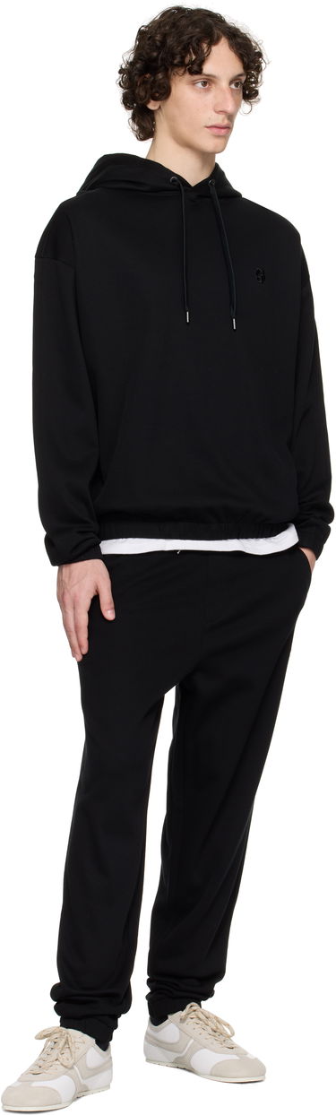 Sweatshirt BOSS BOSS Relaxed-Fit Mercerized Cotton Hoodie Sort | 50544099, 3