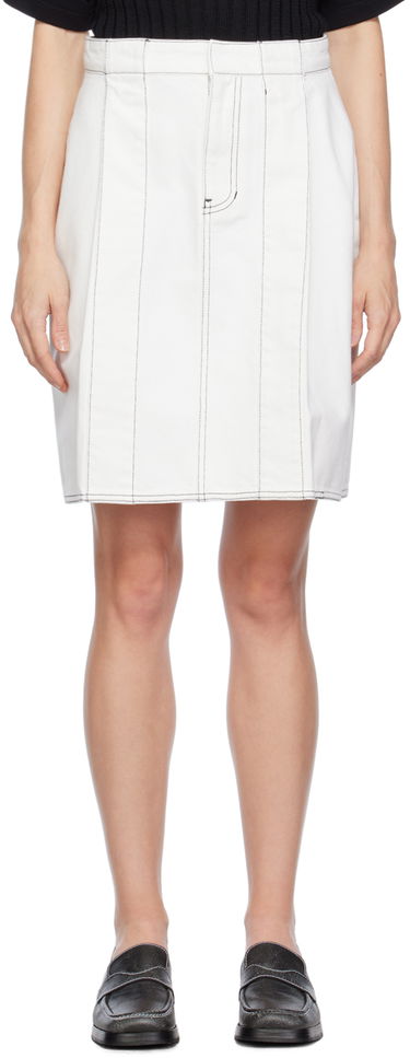 Nederdel We11done We11done Tucked Denim Miniskirt Hvid | WD-DS3-23-380-W-IC, 0