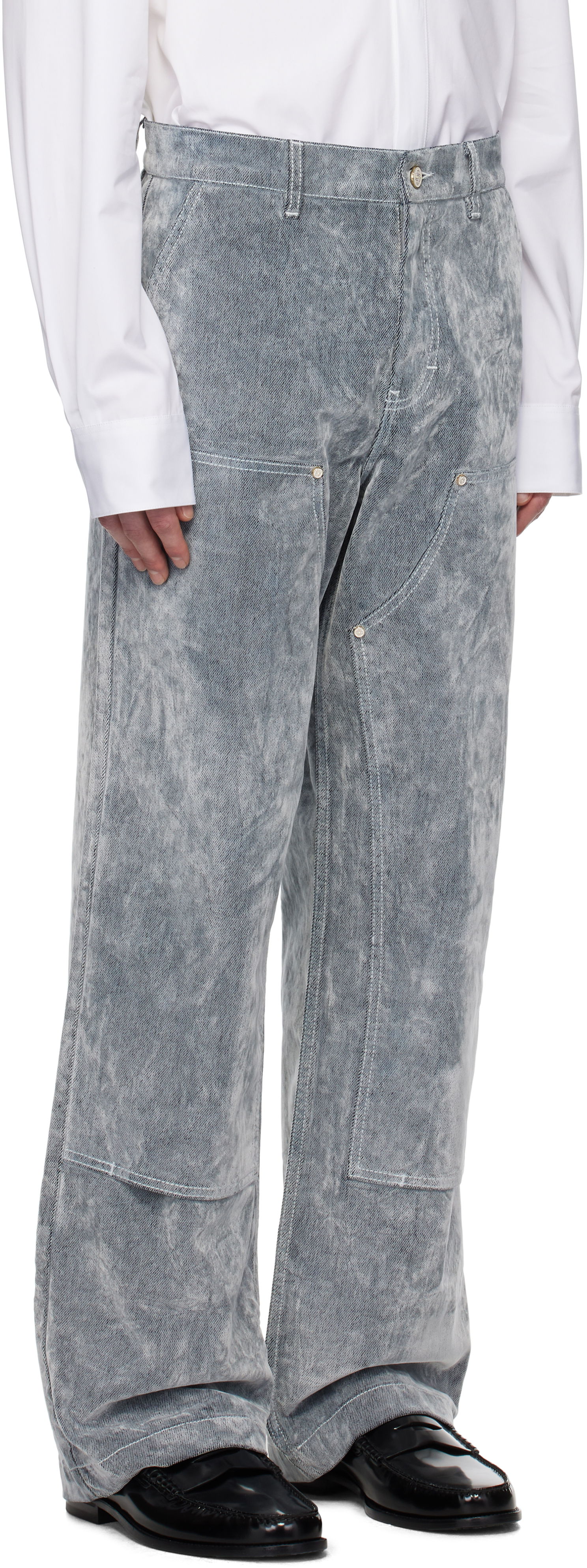 Jeans Casablanca Casablanca Peach Texture Wide Leg Jeans Grå | MPS25-TR-301-01, 1