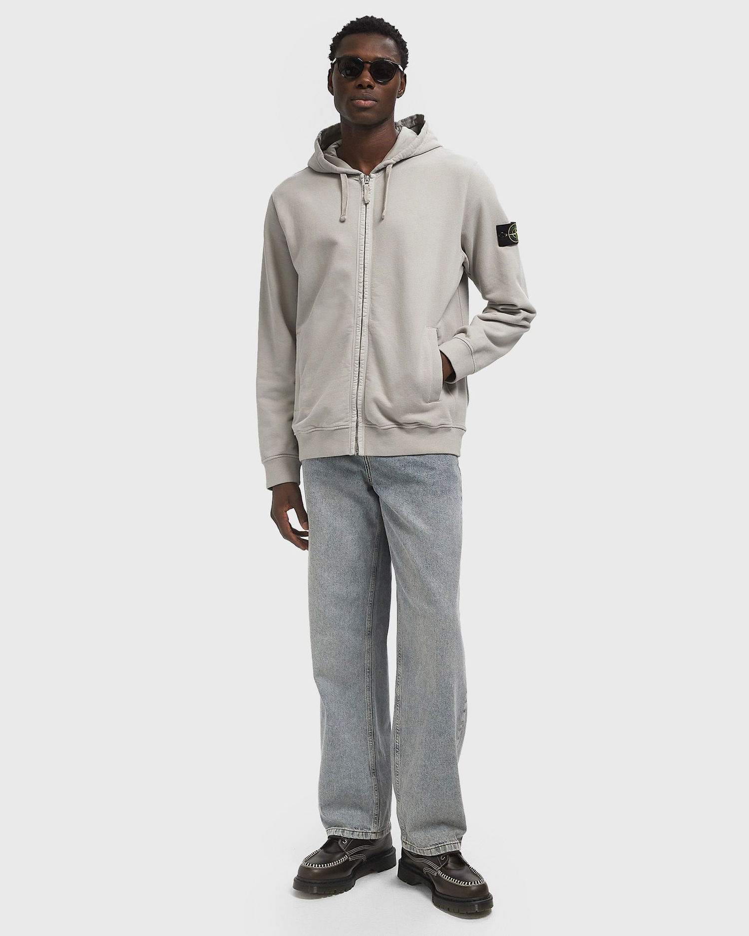 Sweatshirt Stone Island Stone Island Zip-Up Hoodie Grå | K2S156100067S0A20.V0061, 1