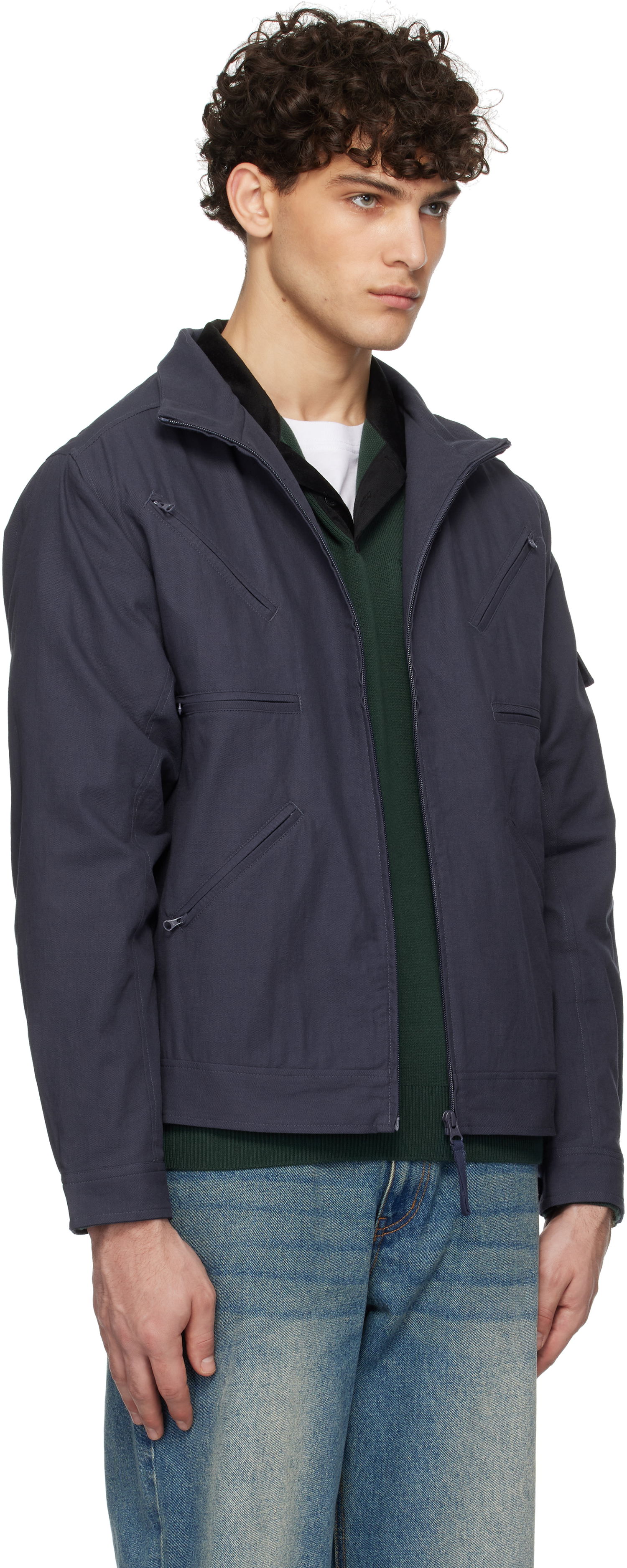 Bomberjakke Dime Navy Blue Zip-Up Jacket Mørkeblå | DIMEHO243NVY, 1