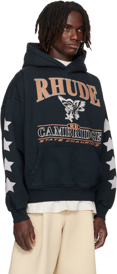 Sweatshirt Rhude Rhude 'Cambridge State Champions' Graphic Hoodie Mørkeblå | RHPF25HO10012, 4