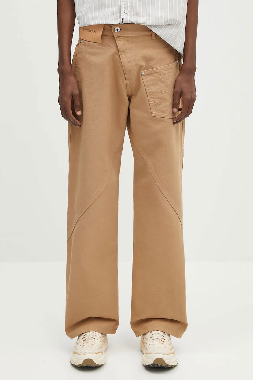 Cargo bukser JW Anderson JW Anderson Twisted Workwear High Waist Wide Leg Pants Beige | TR0405.PG1744.130