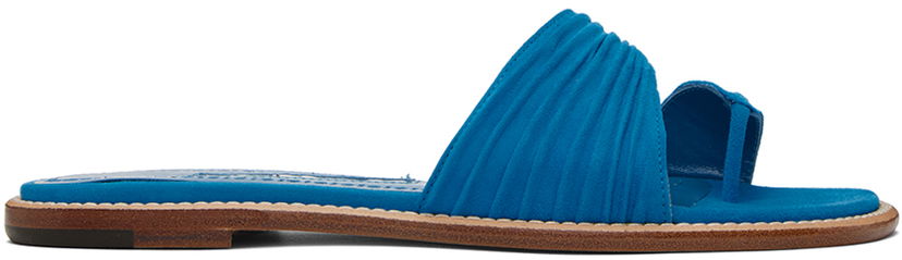 Skopleje Manolo Blahnik Manolo Blahnik Tibo Suede Toe-Ring Sandals Blå | 423-1670