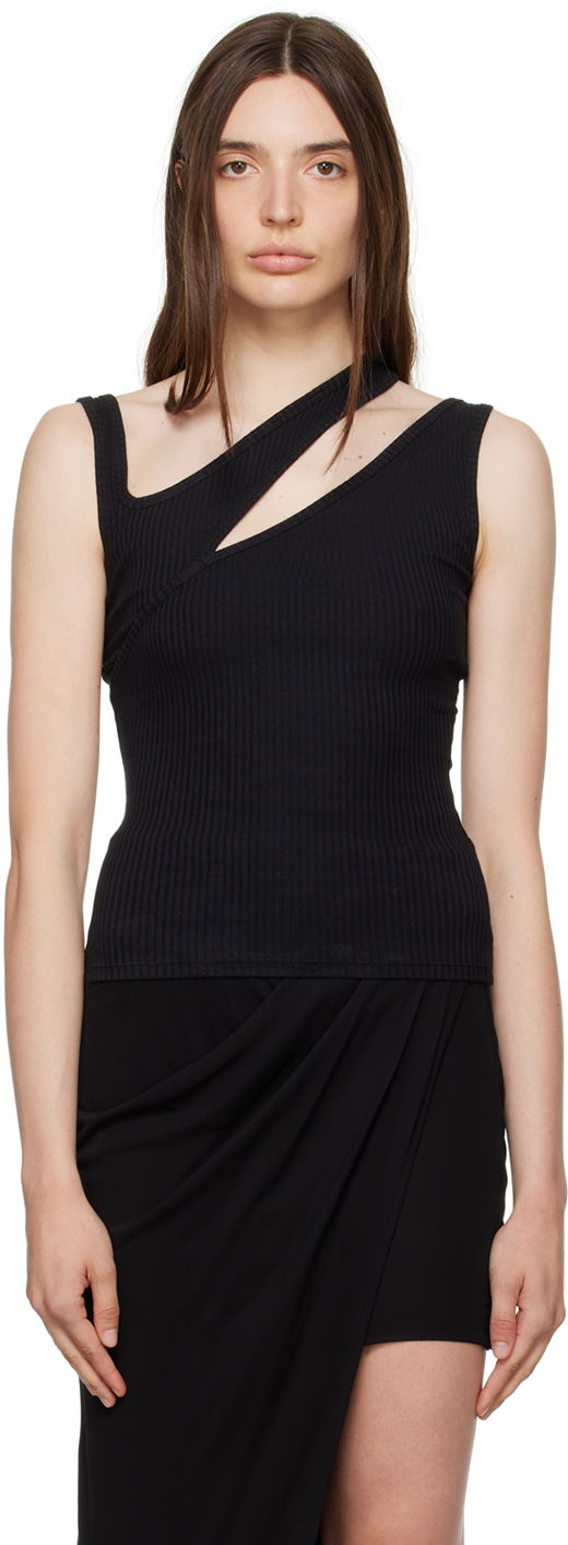 Tanktop Han Kjøbenhavn Han Kjobenhavn Cutout Ribbed Tank Top Sort | W-132789