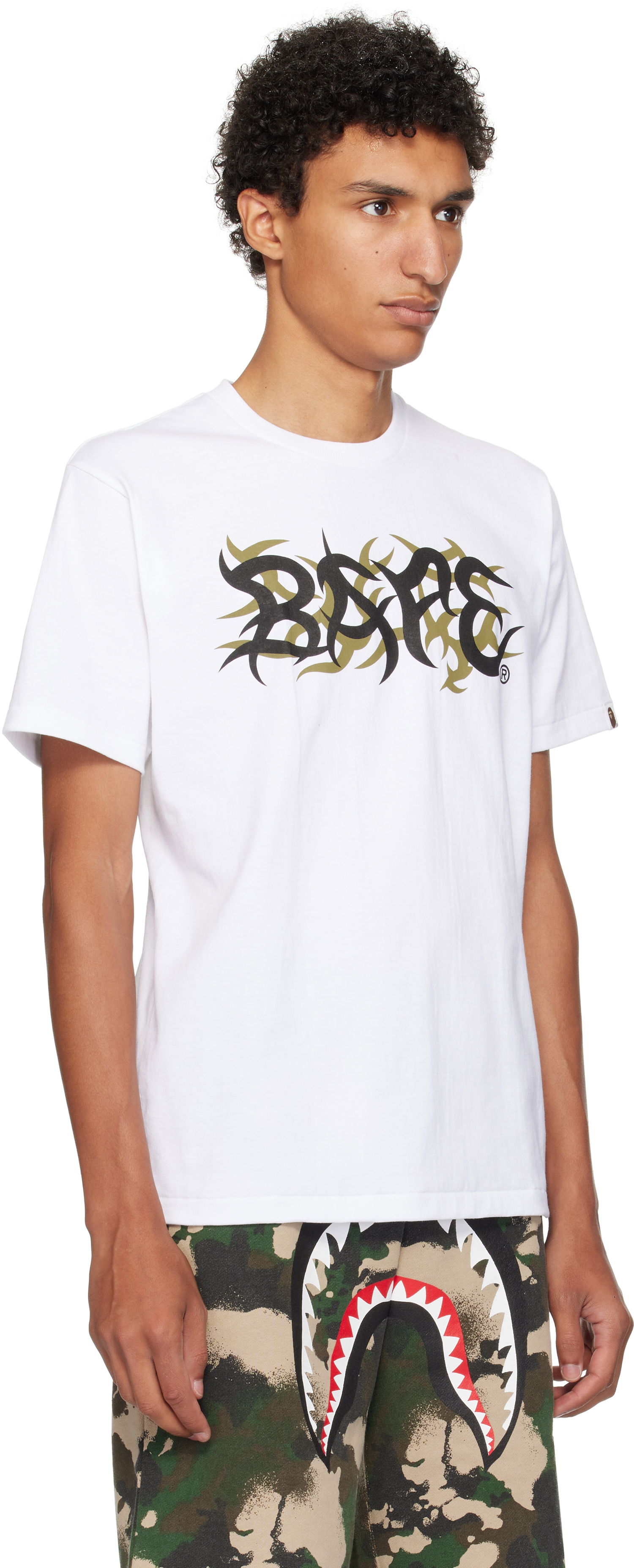 T-shirt BAPE Trial Camo 'BAPE' Logo T-Shirt Hvid | 001TEL301037M, 1