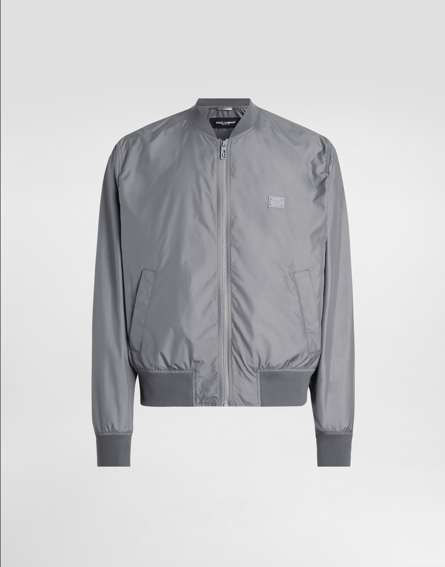 Bomberjakke Dolce & Gabbana Dolce & Gabbana Technical Fabric Bomber Jacket Grå | G9BLMTFUS27N5822, 0