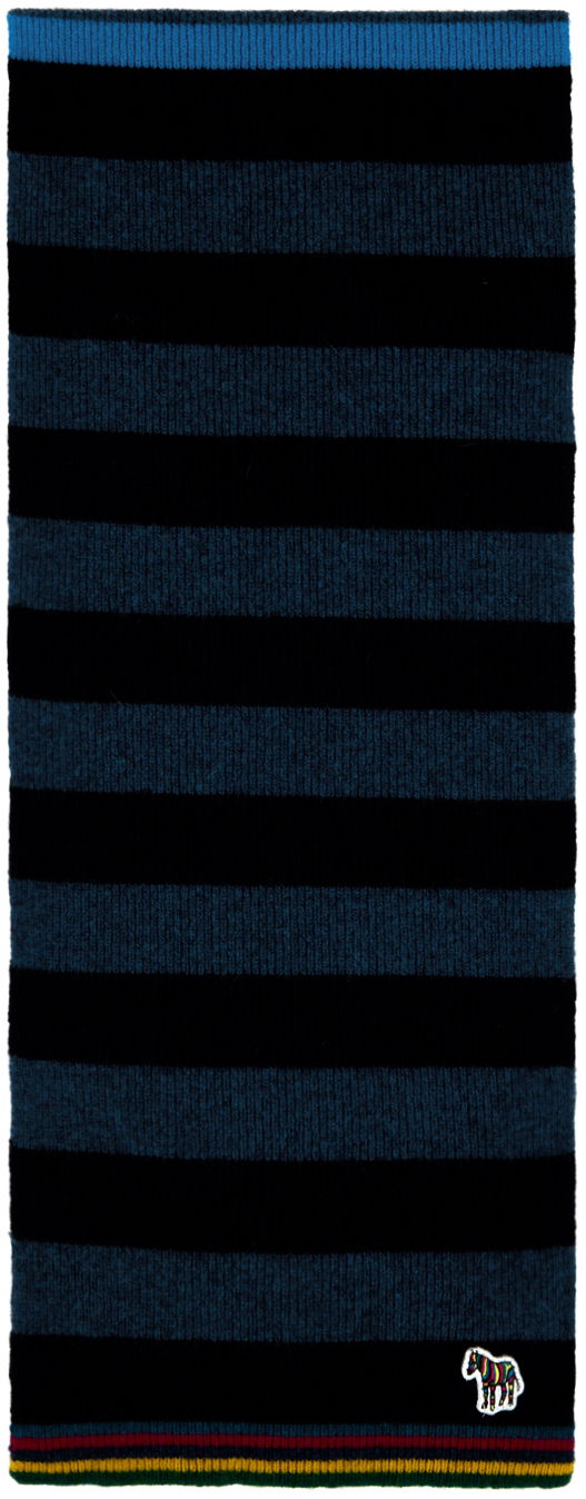 Tørklæde Paul Smith PS Paul Smith Striped Knitted Scarf Blå | M2A-151MK-M767-47-0