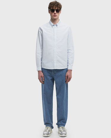 Skjorte A.P.C. Greg Log Button Down Stripe Shirt Blå | COGUH-H12499-IAA, 2