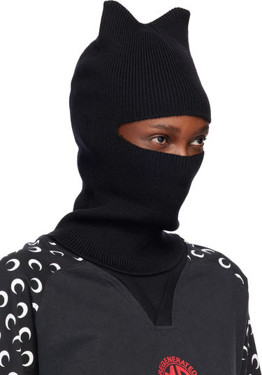 Hat Marine Serre Marine Serre Merino Wool Knit Kawaii Cat Ear Balaclava Sort | UHG073ACKNI0033, 1