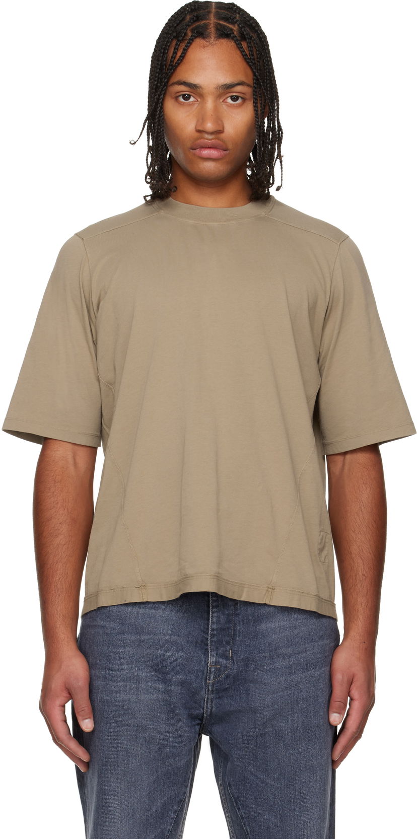 T-shirt Rick Owens DRKSHDW Concordians Walrus T-shirt Beige | DU02E7252 RNP