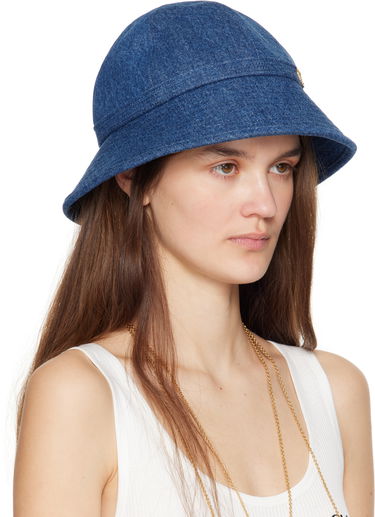 Hat CHLOÉ Chloé 'The Chloé' Iconic Denim Bucket Hat Blå | CHC25SD020GDN, 1