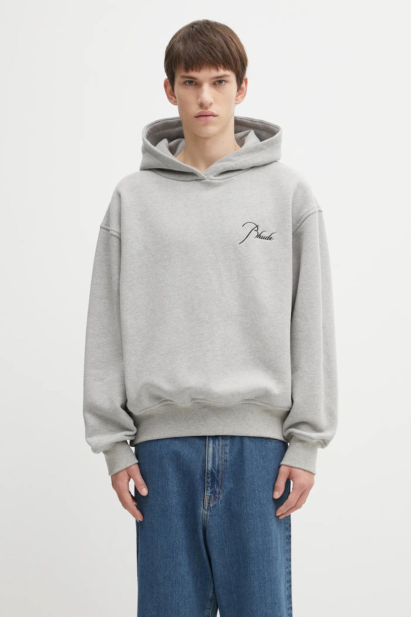 Sweatshirt Rhude Classique Plain Hoodie Grå | RHFW25HO03829
