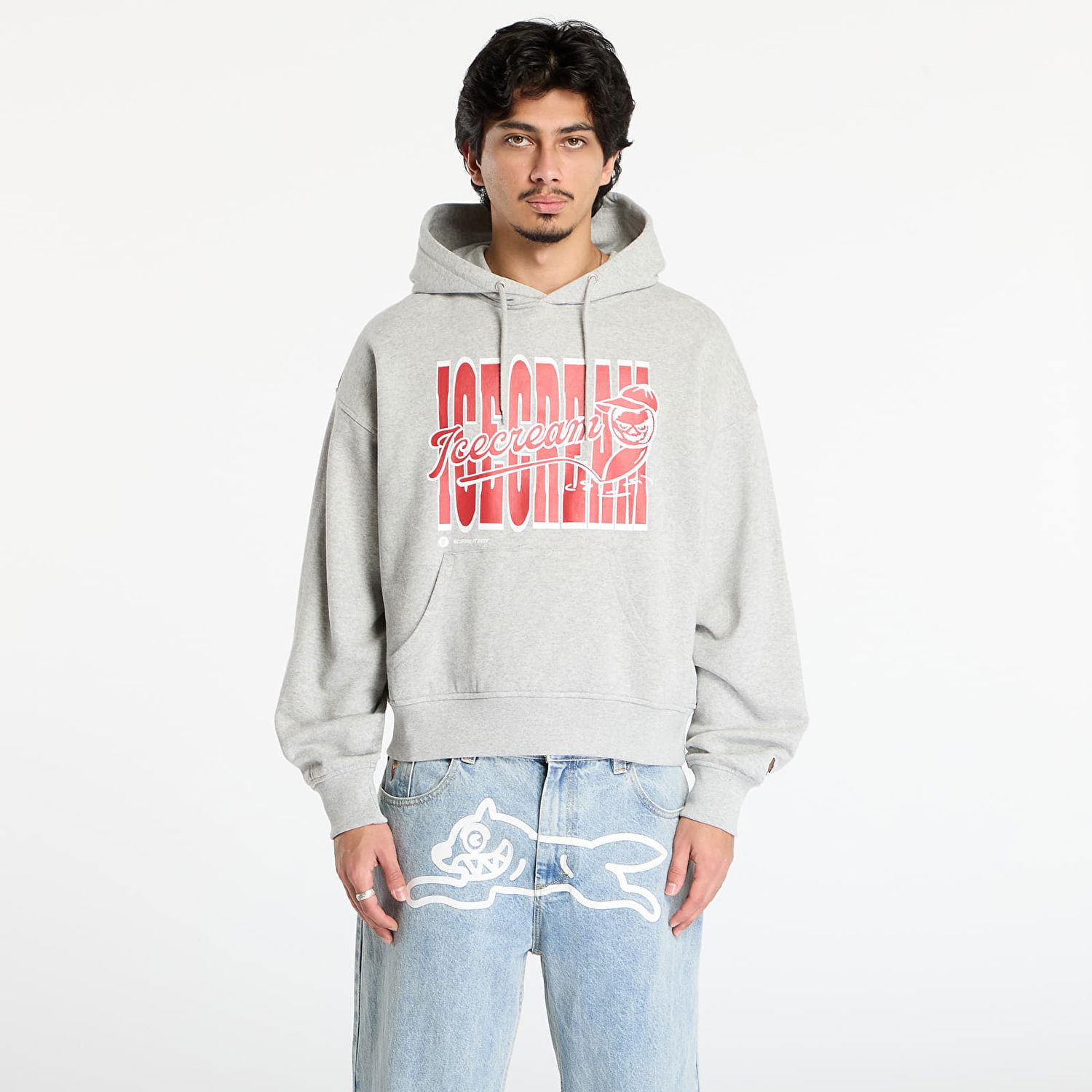 Sweatshirt BILLIONAIRE BOYS CLUB Icecream Cherry Oversized Popover Hood Grå | IC25424 Heather Grey, 0