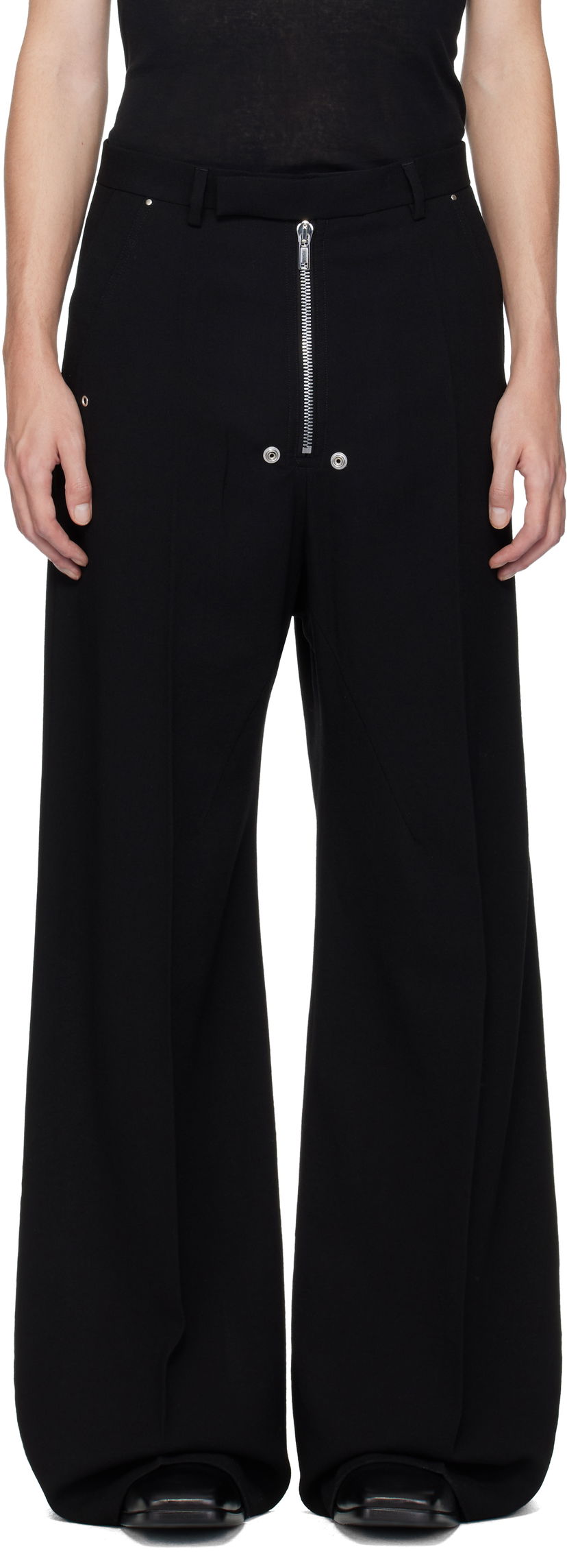 Bukser Rick Owens Concordians Tailored Wide Belas Trousers Sort | RU02E1354 WA