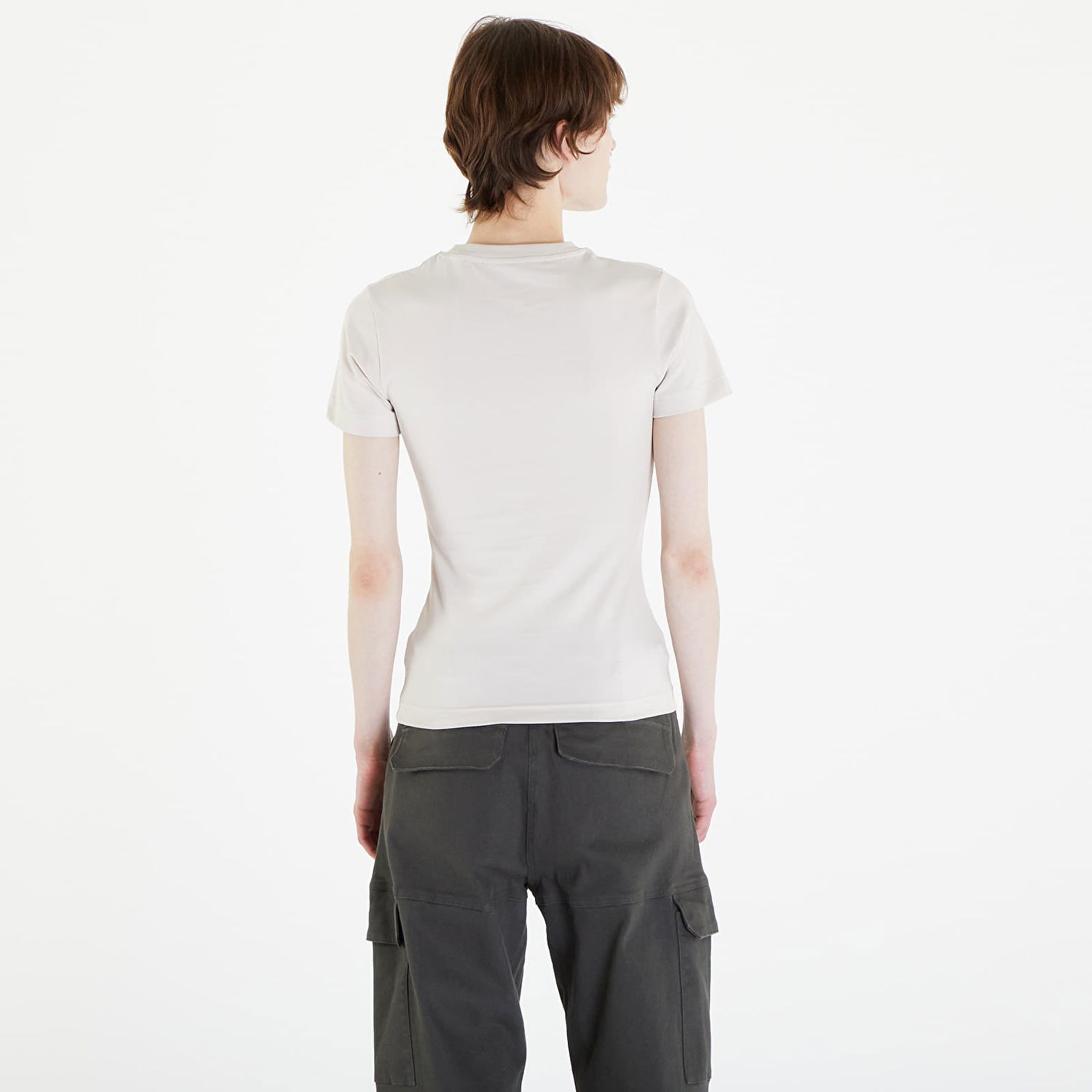 T-shirt DAILY PAPER Logotype Fitted Short Sleeve T-Shirt Beige | 2412023, 1