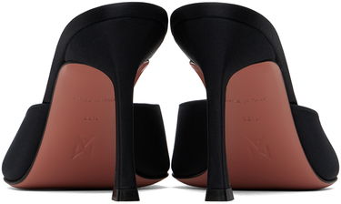Tilbehør Amina Muaddi Amina Muaddi Alexa Slipper 90 Heeled Sandals Sort | ALEXA SLIPPER SR SATIN, 1
