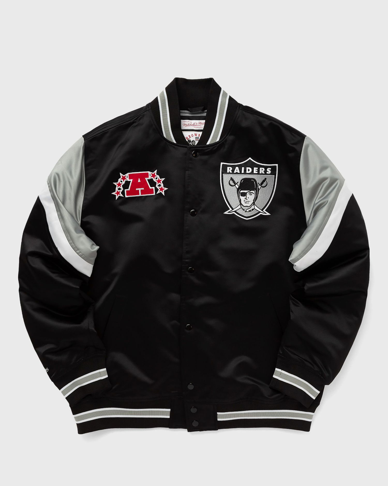 Bomberjakke Mitchell & Ness NFL HEAVYWEIGHT SATIN JACKET LAS VEGAS RAIDERS Sort | OJBF5516-ORAYYPPPBLCK, 0