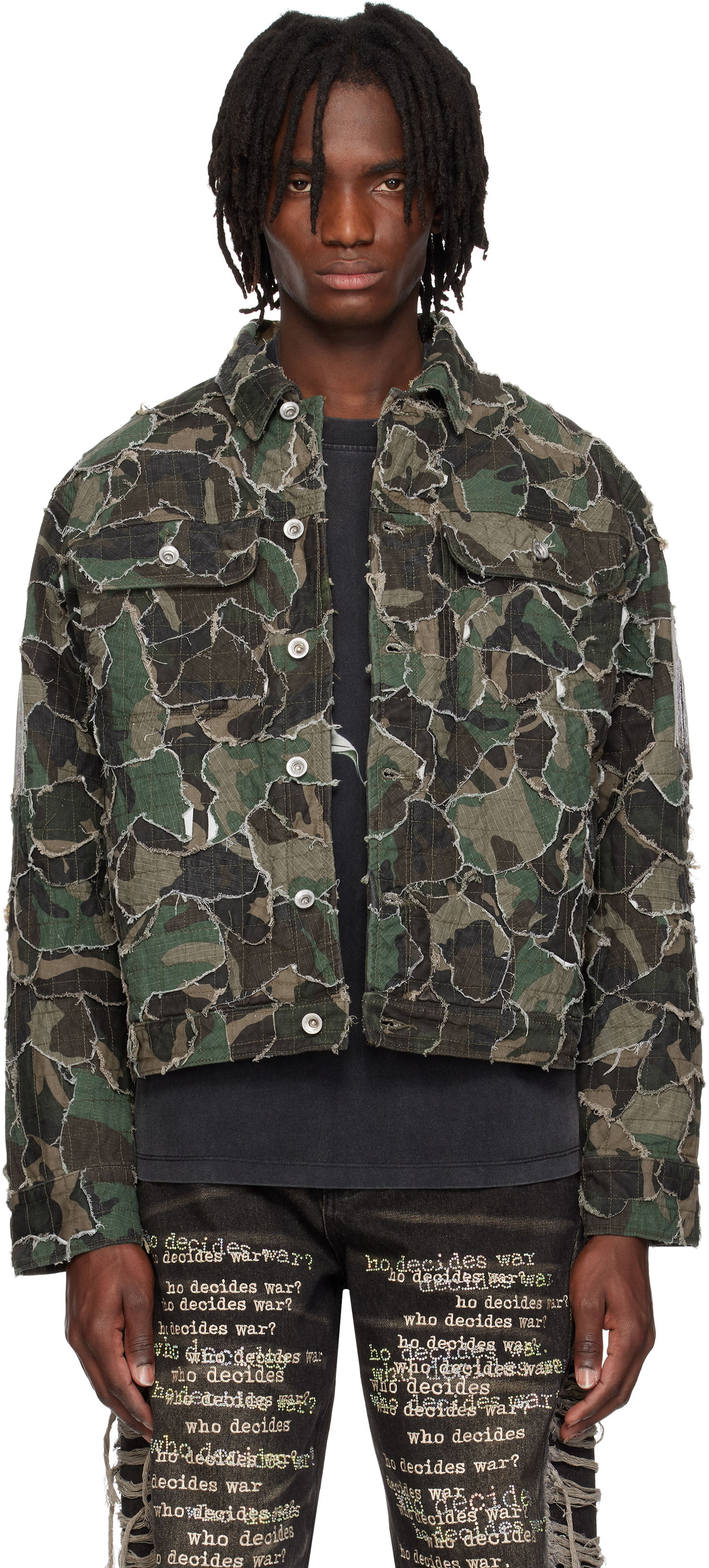 Jakke Who Decides War Who Decides War Camo Trucker Jacket Grøn | 1131230011SS25, 0