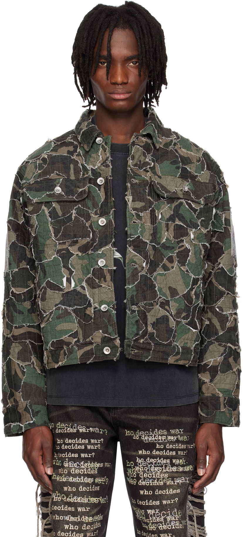 Jakke Who Decides War Who Decides War Camo Trucker Jacket Grøn | 1131230011SS25
