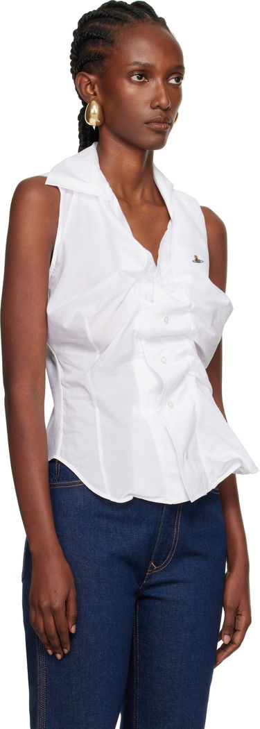Skjorte Vivienne Westwood Vivienne Westwood Drunken Sleeveless Shirt Hvid | 15010067-W012U-, 1