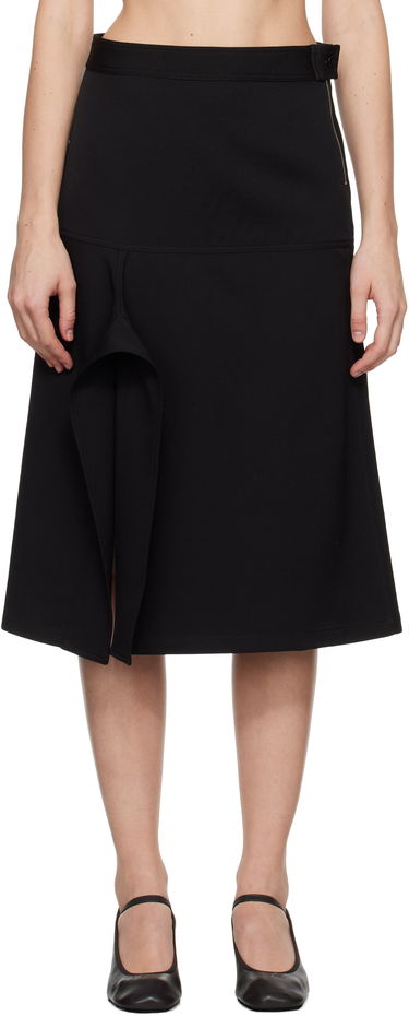Nederdel LEMAIRE Lemaire Asymmetrical Wrapover Midi Skirt Sort | SK1043 LF1317, 0