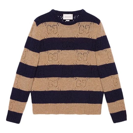Sweater Gucci Knit Striped Wool Sweater Brun | 645293-XKBPH-2420