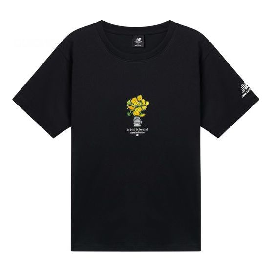 T-shirt New Balance Naijel Series Flowers Graphic T-Shirt Sort | AMT12344-BK