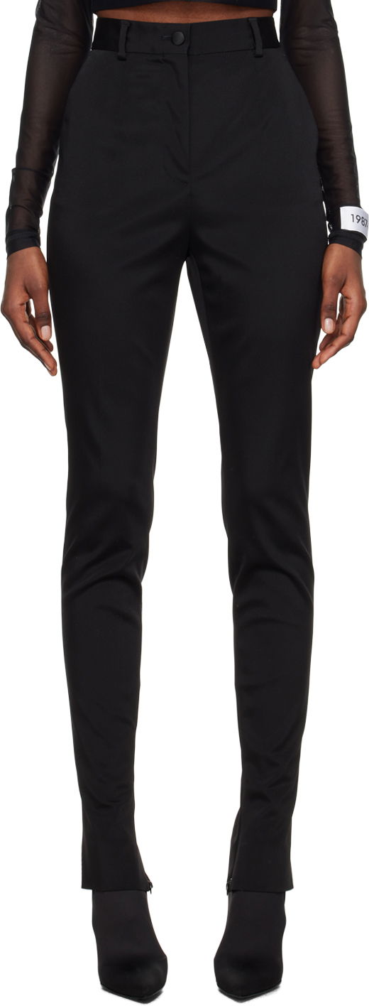 Bukser Dolce & Gabbana Black Kim Kardashian Edition Creased Trousers Sort | FTCXCT FURLE